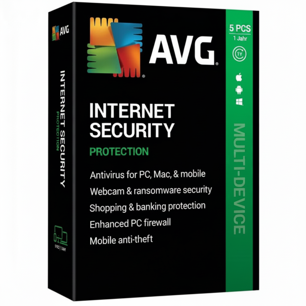AVG Internet Security 5 PCs 1 Jahr
